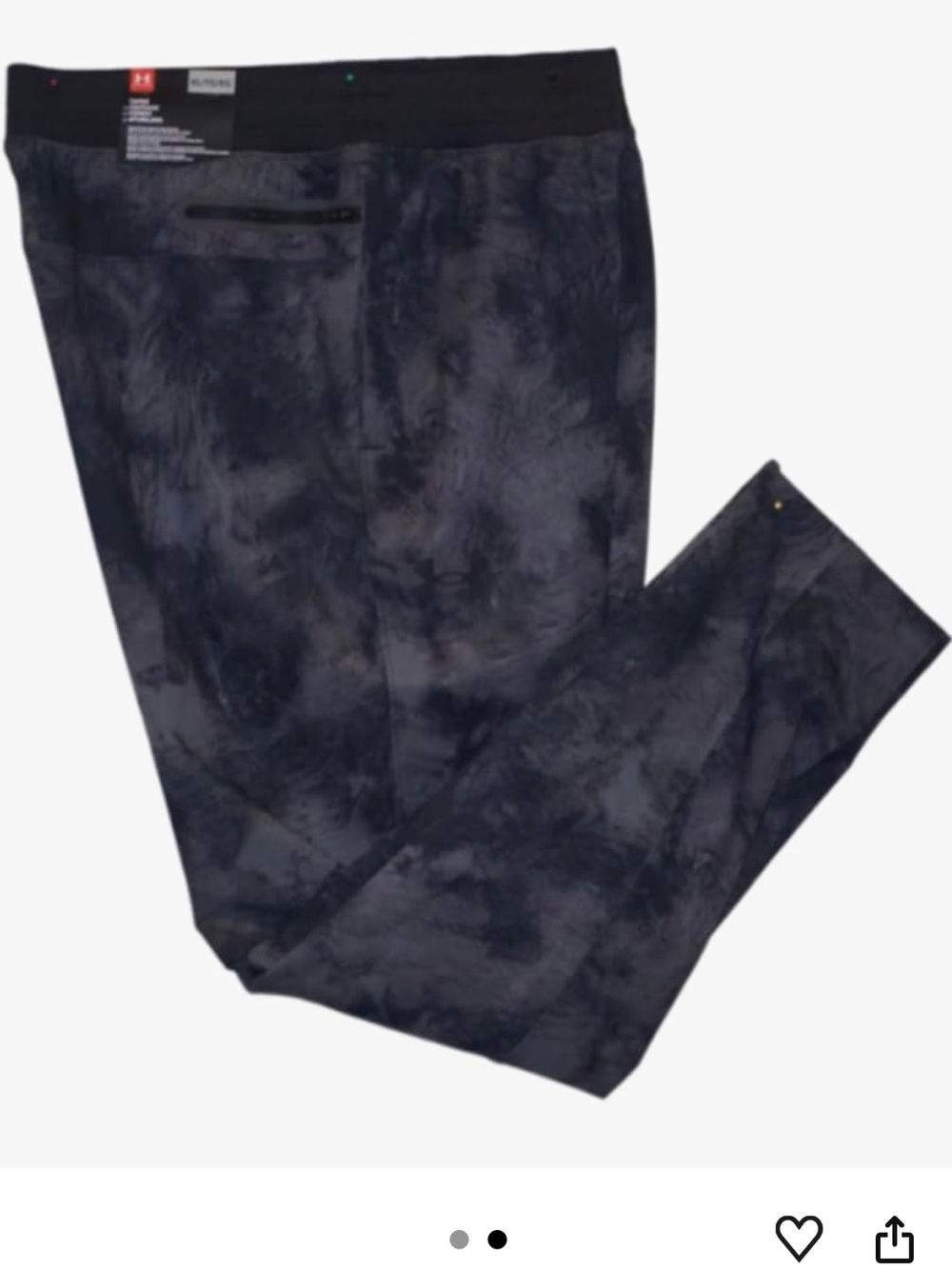 Nwt Under Armour Men's Gray/Black Printed Tapered Joggers retail $90